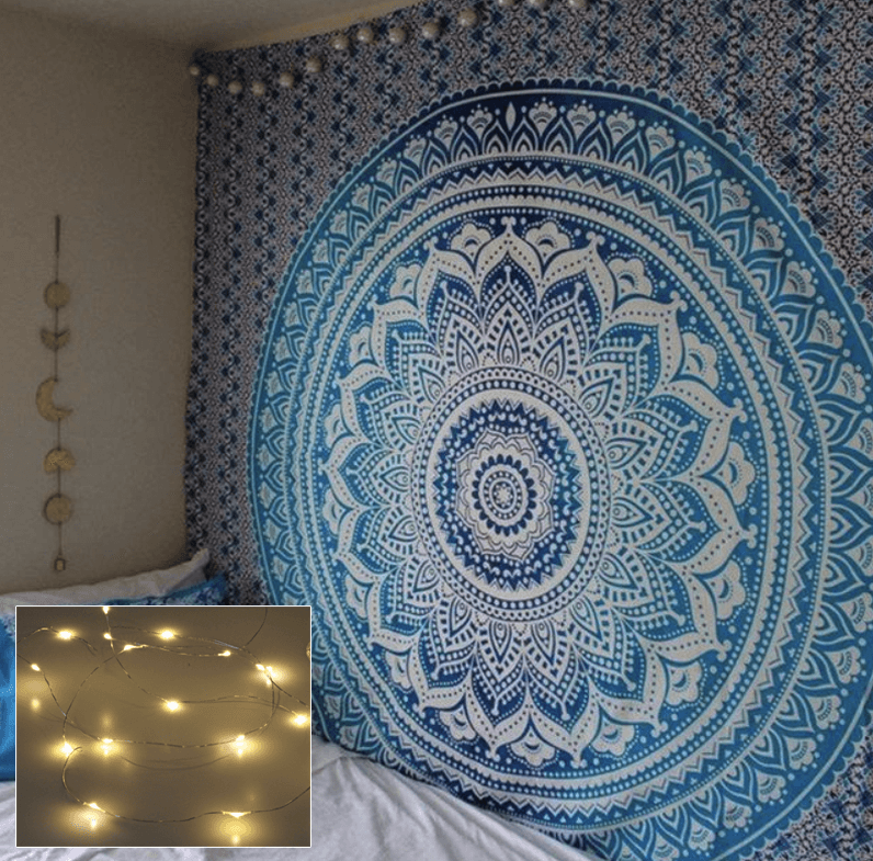 Ice Blue Mandala Tapestry