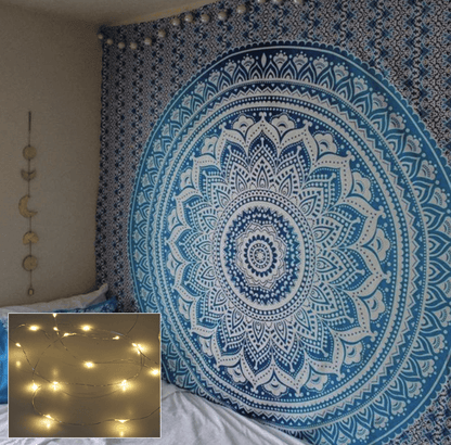 Ice Blue Mandala Tapestry