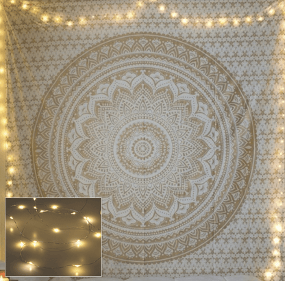 Light Yellow Mandala Tapestry