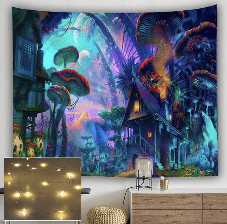 Magical Mushroom Forest Tapestry