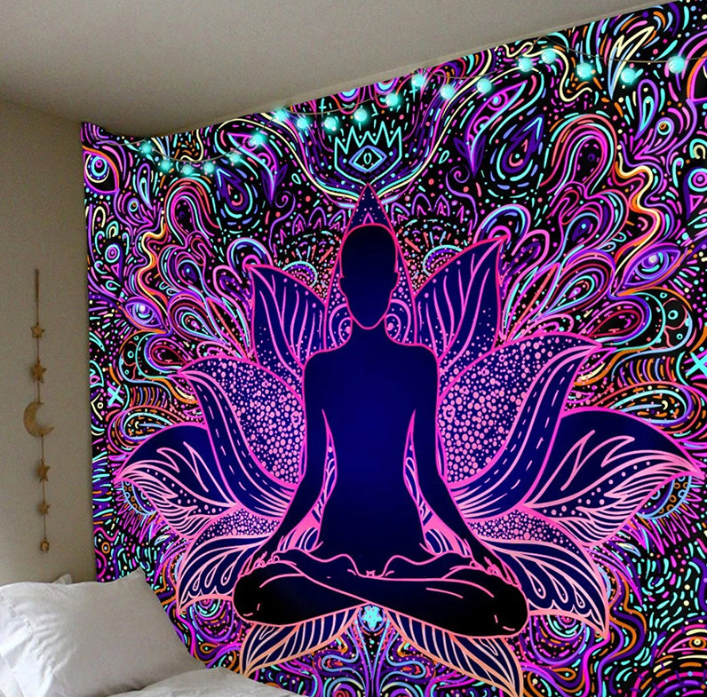 Spiritual Lotus Tapestry