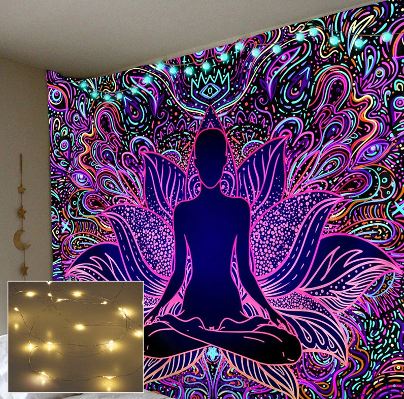 Spiritual Lotus Tapestry
