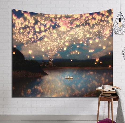 Candlelit Mountain Tapestry